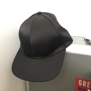 NWOT H&M Black satin baseball cap
